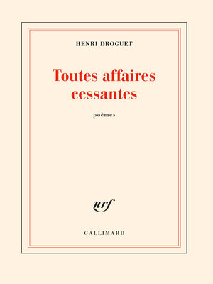 cover image of Toutes affaires cessantes